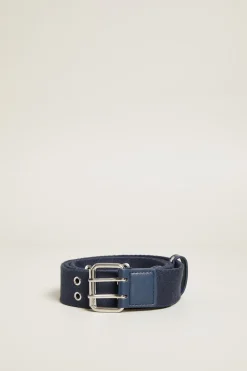 Cintura in nastro con occhielli - Blu