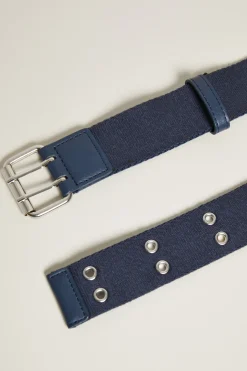 Cintura in nastro con occhielli - Blu