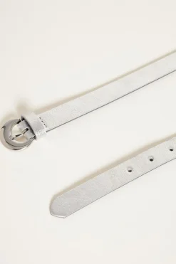 Cintura in pelle laminata - Argento
