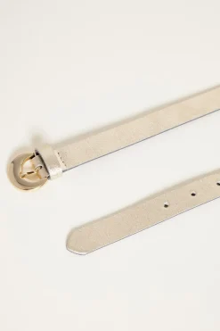Cintura in pelle laminata - Beige