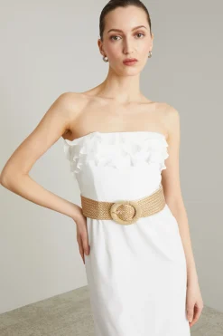 Cintura in rafia - Beige
