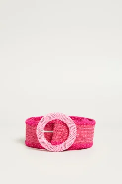Cintura in rafia - Rosa