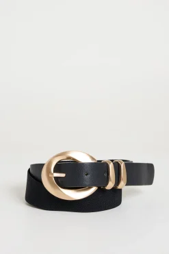 Cintura in tessuto spalmato - Nero