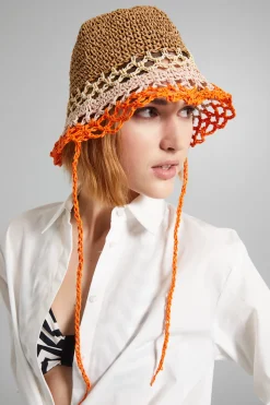 Cloche con cordini - Arancio Beige Rosa