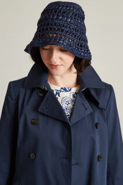 Cloche crochet effetto rafia - Blu