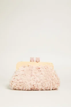 Clutch effetto piume - Rosa