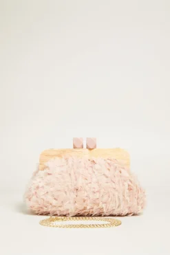 Clutch effetto piume - Rosa