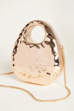 Clutch a goccia in metallo - Oro