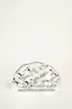 Clutch a semiluna - Argento