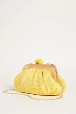 Clutch con maxi boules - Giallo