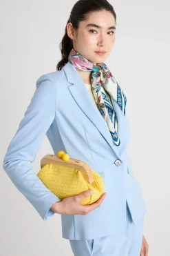 Clutch con maxi boules - Giallo