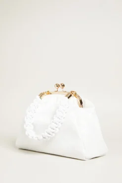 Clutch effetto damasco - Bianco