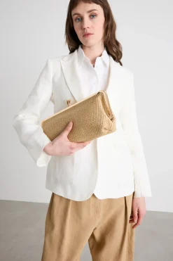 Clutch in rafia - Cammello