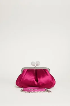 Clutch in raso - Fuxia