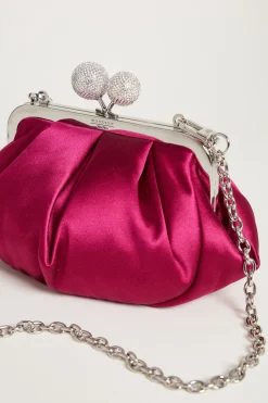 Clutch in raso - Fuxia