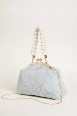 Clutch in tessuto jacquard - Azzurro