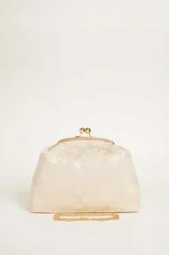 Clutch in tessuto jacquard - Beige