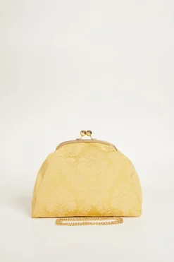 Clutch in tessuto jacquard - Giallo