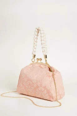 Clutch in tessuto jacquard - Rosa