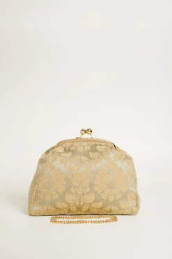 Clutch in tessuto jacquard - Verde
