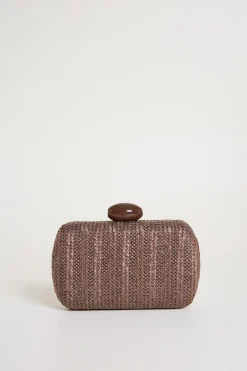 Clutch intrecciata - Marrone