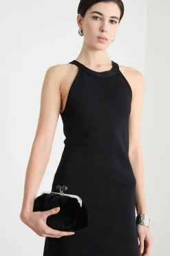 Clutch in velluto - Nero