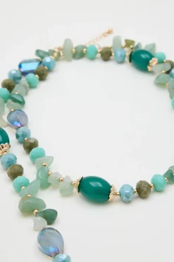Collana a doppio filo con pietre - Verde