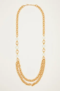 Collana a doppio giro con perline - Oro