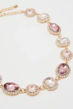 Collana chocker con pietre - Rosa