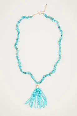 Collana con nappa - Azzurro