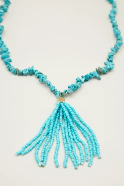 Collana con nappa - Azzurro