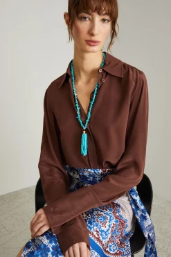 Collana con nappa - Azzurro