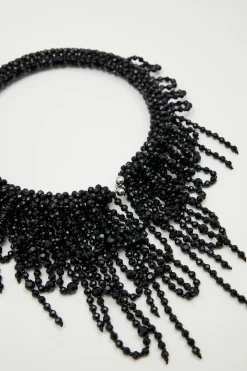 Collana con perline a cascata - Nero