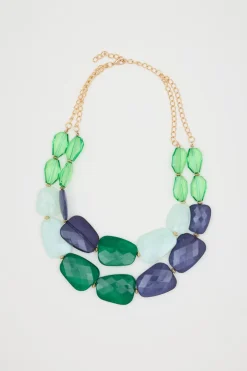 Collana con pietre piatte - Verde