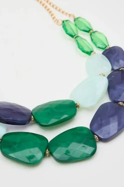 Collana con pietre piatte - Verde