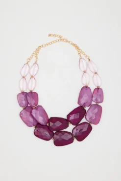 Collana con pietre piatte - Viola