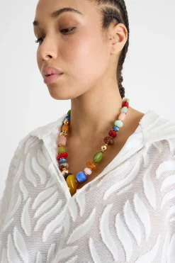 Collana con pietre - Rosso