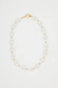 Collana di perline barocche - Bianco