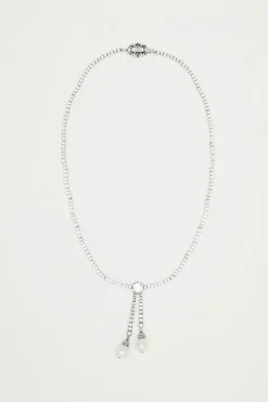 Collana di strass con ciondoli - Argento