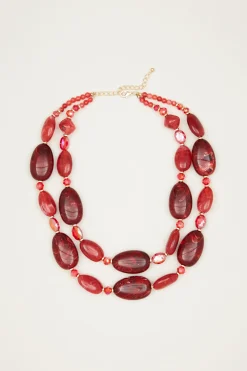 Collana doppio filo - Rosso