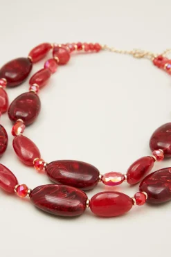 Collana doppio filo - Rosso