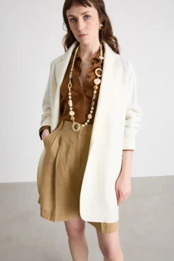 Collana lunga con pietre - Beige