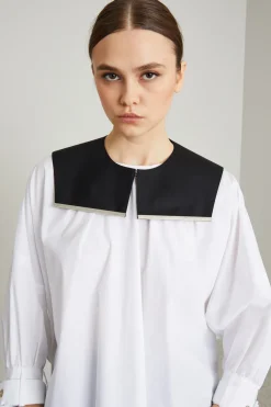 Collo in twill rigido - Nero