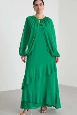 Coprispalle in georgette - Verde Prato