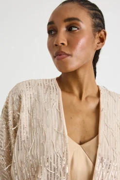 Coprispalle con strass - Beige