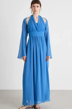 Coprispalle in georgette - Azzurro