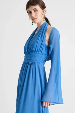 Coprispalle in georgette - Azzurro