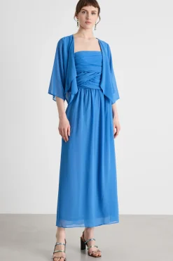 Coprispalle in georgette - Azzurro