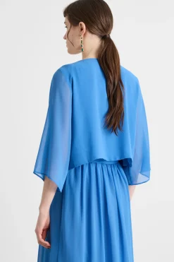 Coprispalle in georgette - Azzurro