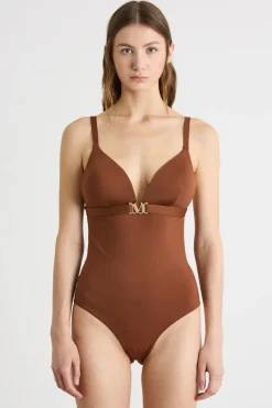 Costume intero in jersey - Marrone